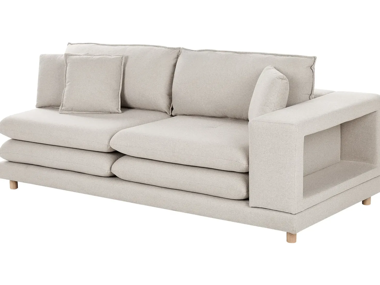 Divano 2 posti HEDEN Tessuto Beige con ottomana