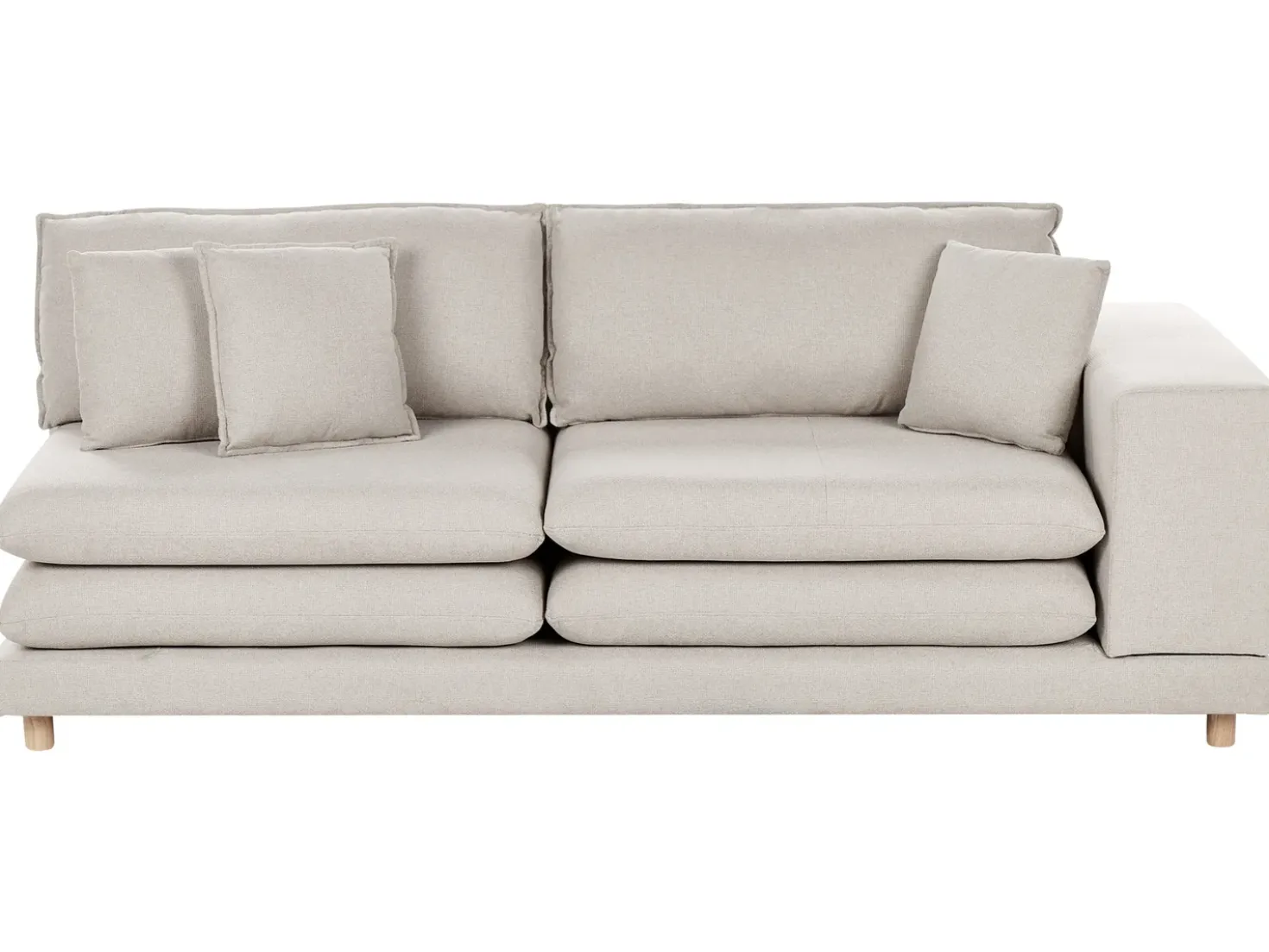 Divano 2 posti HEDEN Tessuto Beige con ottomana