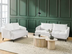 Divano 3 posti HOBRO Bouclé Bianco
