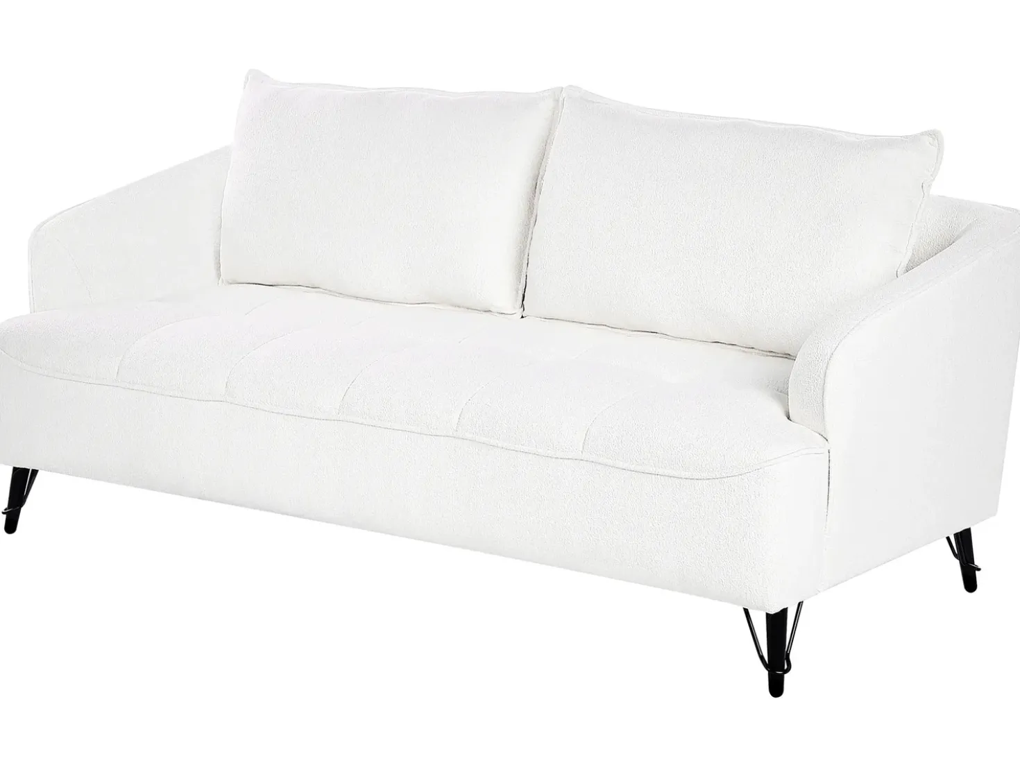 Divano 3 posti HOBRO Bouclé Bianco