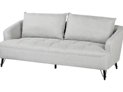 Divano 3 posti HOBRO Tessuto Grigio chiaro