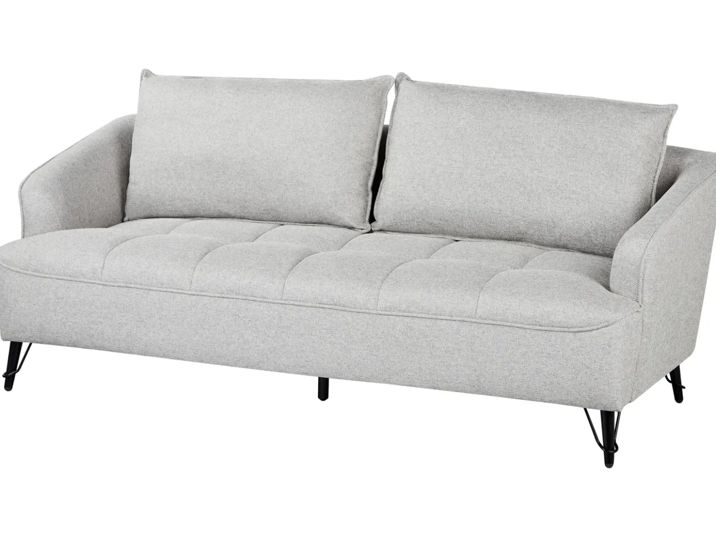 Divano 3 posti HOBRO Tessuto Grigio chiaro