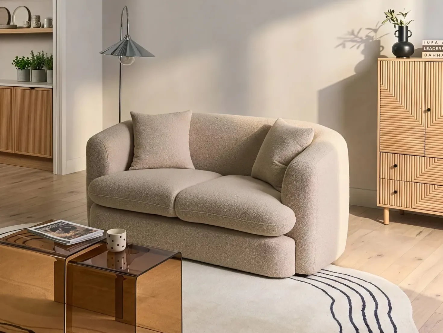 Divano 2 posti HUSBY Bouclé Beige