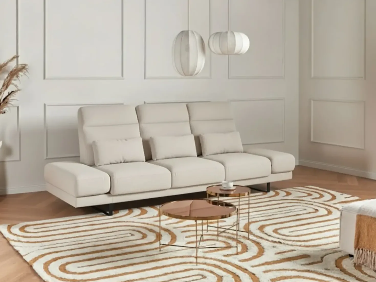 Divano 3 posti IKAST Tessuto Beige