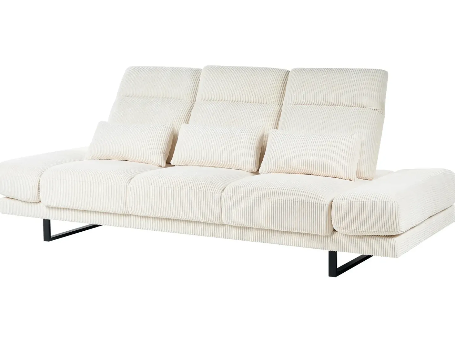 Divano 3 posti IKAST Velluto a coste Beige chiaro