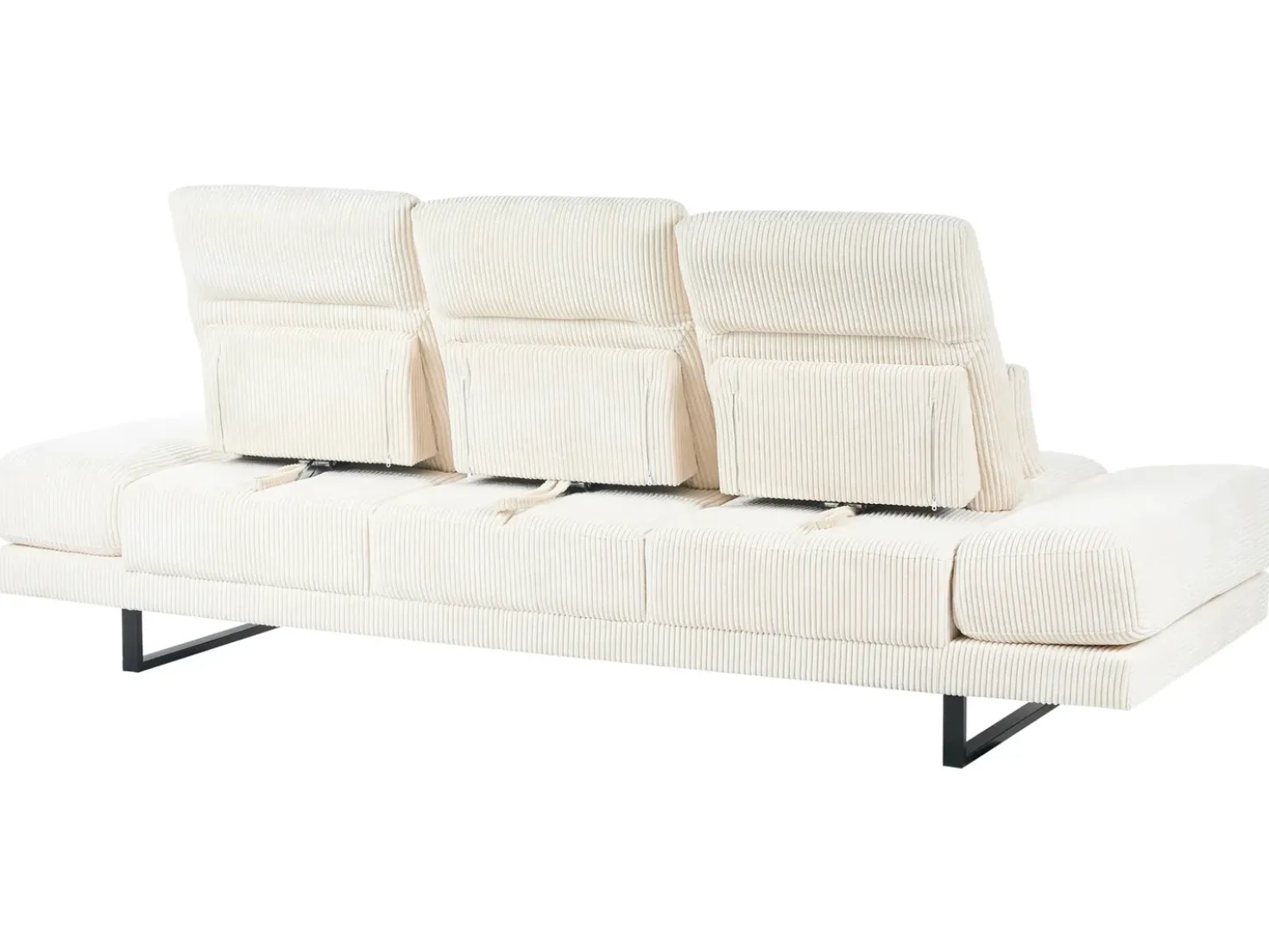 Divano 3 posti IKAST Velluto a coste Beige chiaro