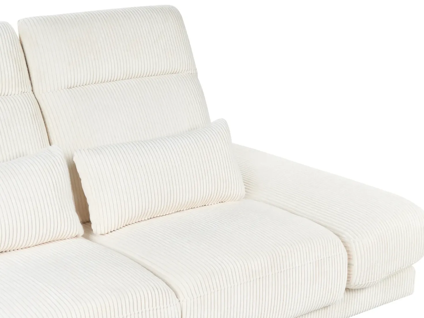 Divano 3 posti IKAST Velluto a coste Beige chiaro