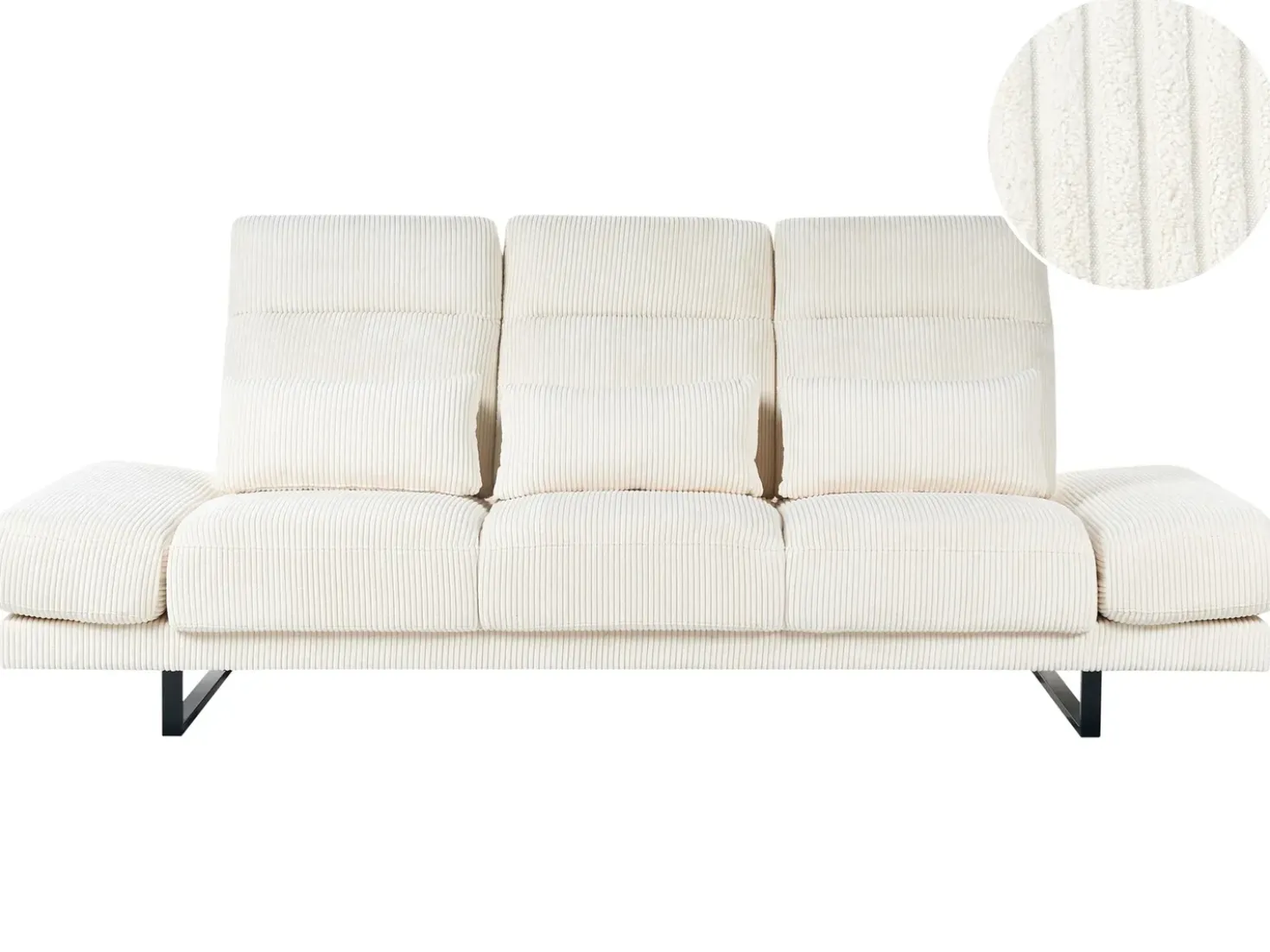 Divano 3 posti IKAST Velluto a coste Beige chiaro