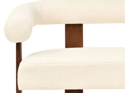 Divano 2 posti ILBRO Bouclé Bianco sporco/Marrone scuro