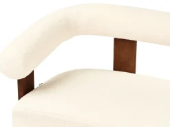 Divano 2 posti ILBRO Bouclé Bianco sporco/Marrone scuro