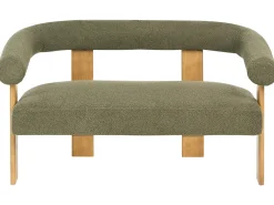 Divano 2 posti ILBRO Bouclé Verde/Marrone chiaro