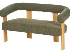 Divano 2 posti ILBRO Bouclé Verde/Marrone chiaro