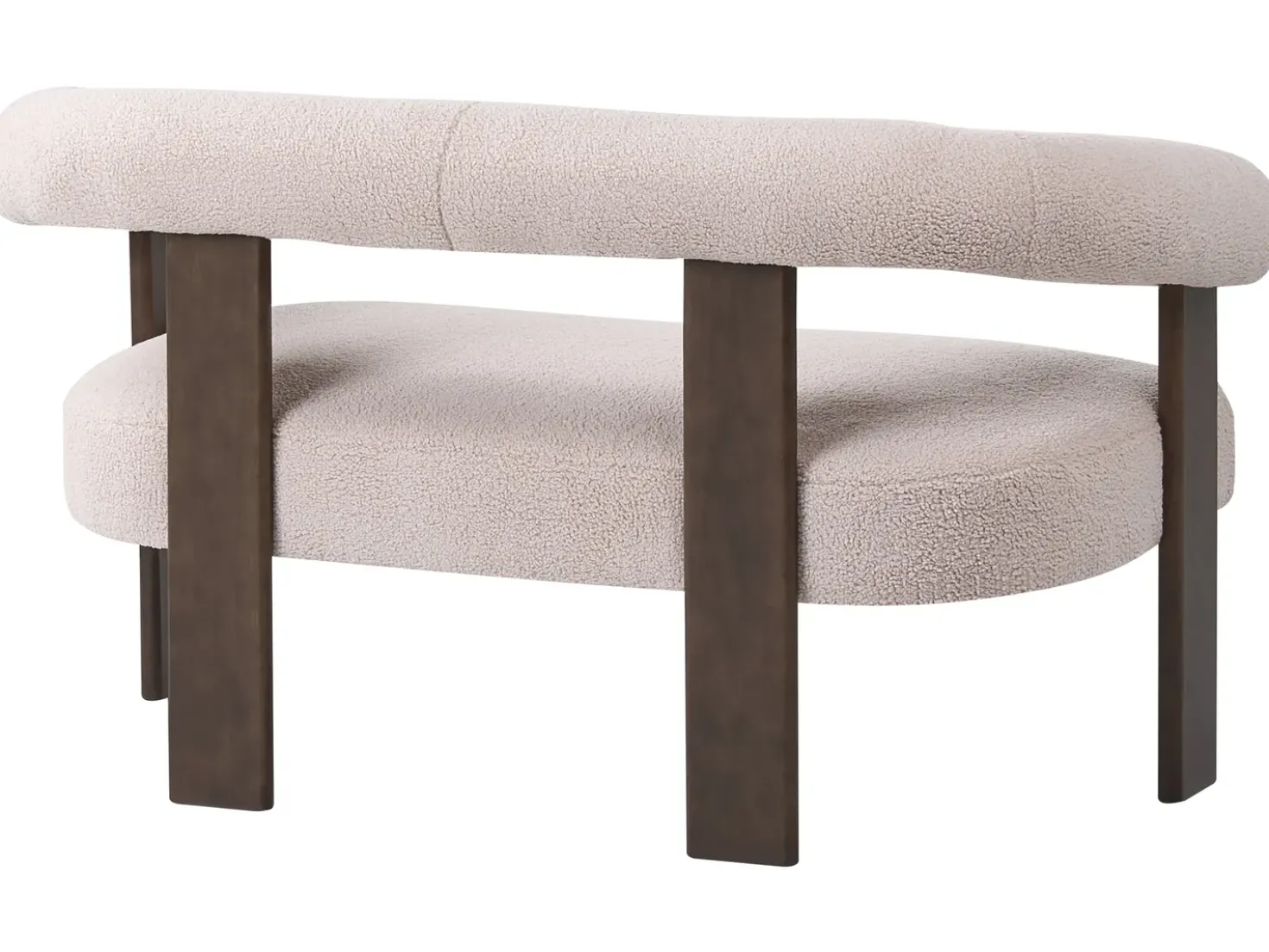Divano 2 posti ILBRO Bouclé Marrone scuro/Beige