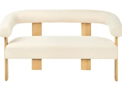 Divano 2 posti ILBRO Bouclé Bianco sporco/Marrone chiaro