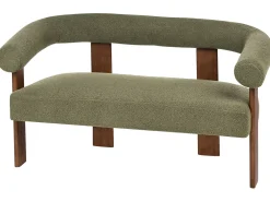 Divano 2 posti ILBRO Bouclé Verde/Marrone scuro