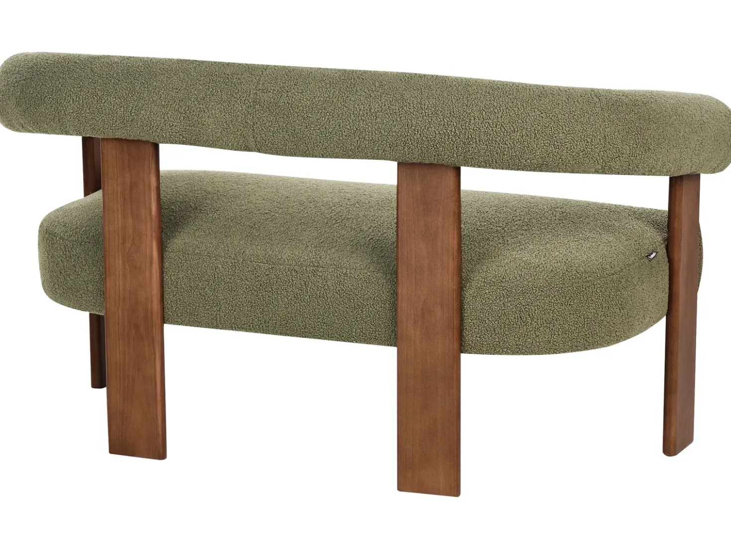 Divano 2 posti ILBRO Bouclé Verde/Marrone scuro