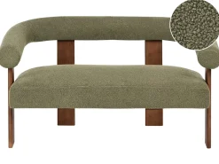 Divano 2 posti ILBRO Bouclé Verde/Marrone scuro