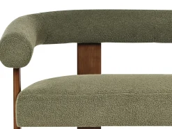 Divano 2 posti ILBRO Bouclé Verde/Marrone scuro