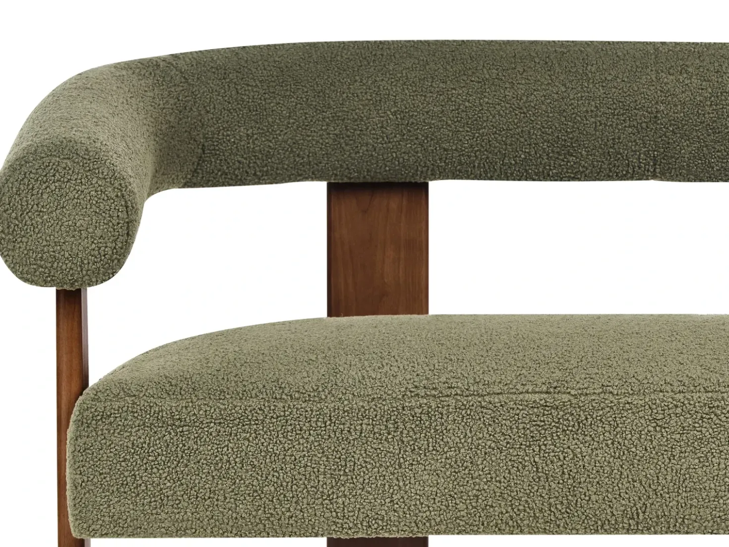 Divano 2 posti ILBRO Bouclé Verde/Marrone scuro