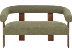 Divano 2 posti ILBRO Bouclé Verde/Marrone scuro
