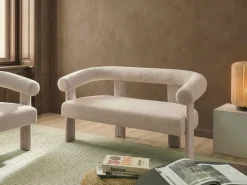 Divano 2 posti ILBRO Bouclé Beige chiaro