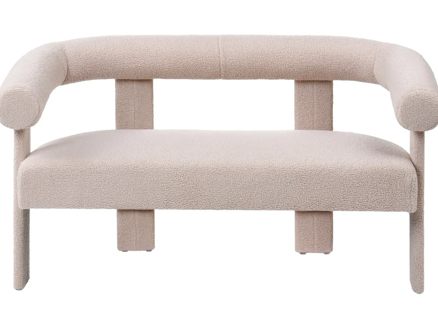 Divano 2 posti ILBRO Bouclé Beige chiaro