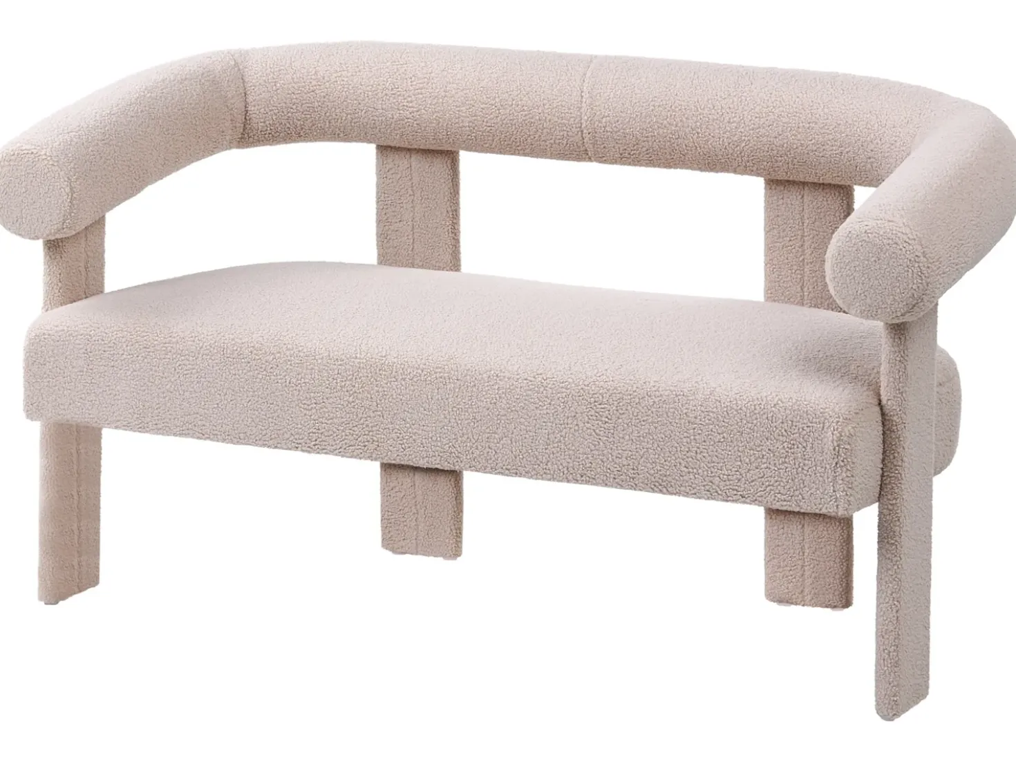 Divano 2 posti ILBRO Bouclé Beige chiaro