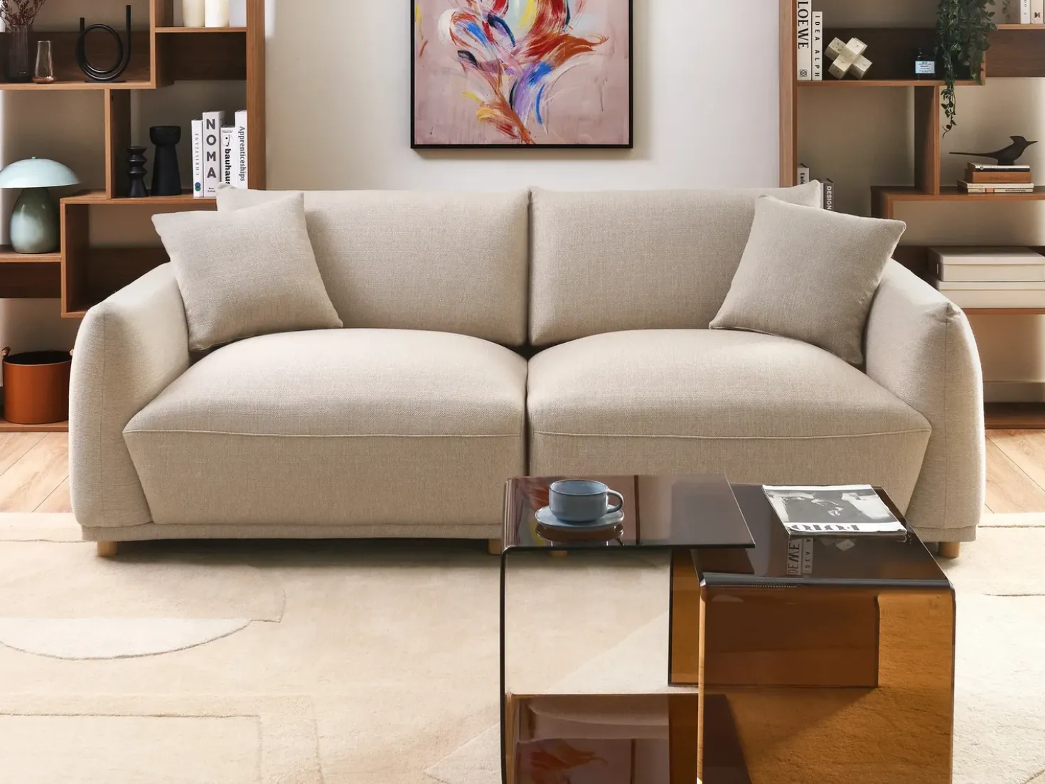 Divano 3 posti JUBEK Tessuto Beige