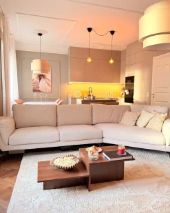 Divano 3 posti KANSSELI Tessuto Beige chiaro