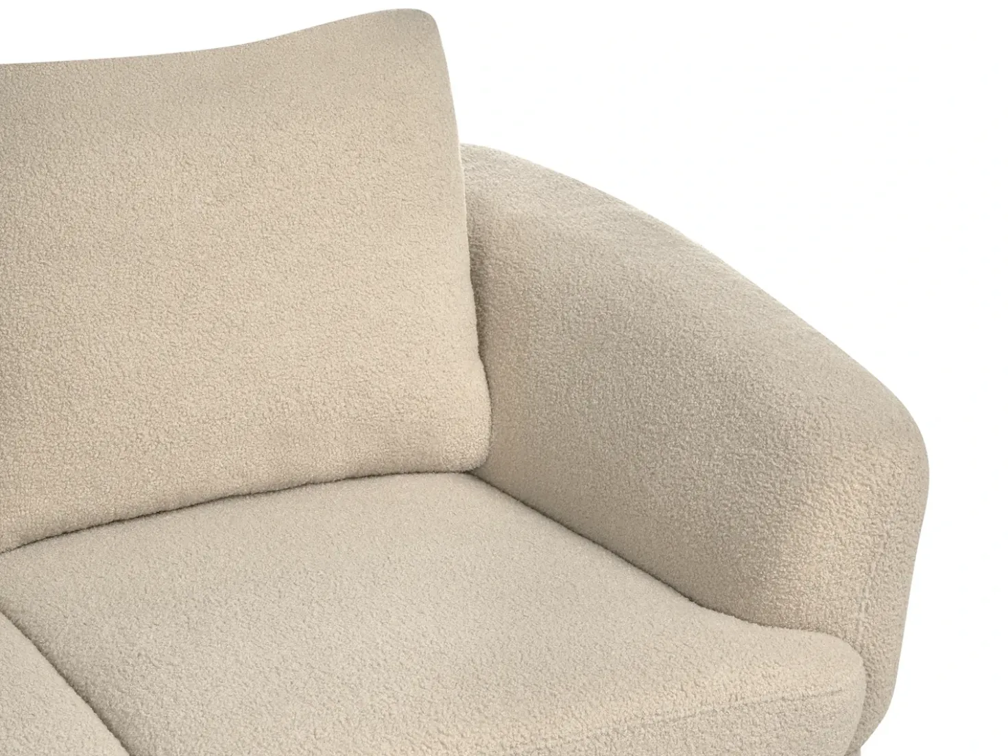 Divano 2 posti KJAER Bouclé Beige chiaro