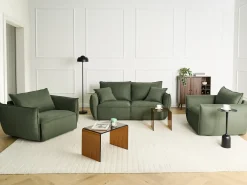 Divano 3 posti KUNES Tessuto Verde