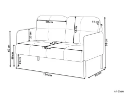 Divano 2 posti LAHTI Tessuto Beige chiaro