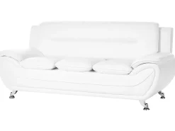 Divano 3 posti LEIRA Pelle sintetica Bianco