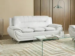 Divano 3 posti LEIRA Pelle sintetica Bianco