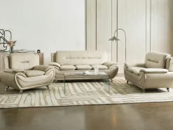 Divano 3 posti LEIRA Pelle sintetica Beige