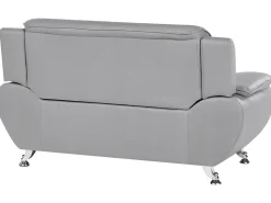 Divano 2 posti LEIRA Pelle sintetica Grigio