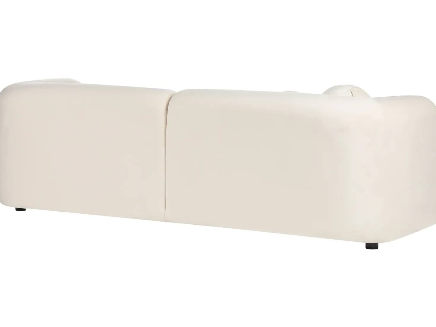 Divano 3 posti LEIREN Velluto Bianco sporco