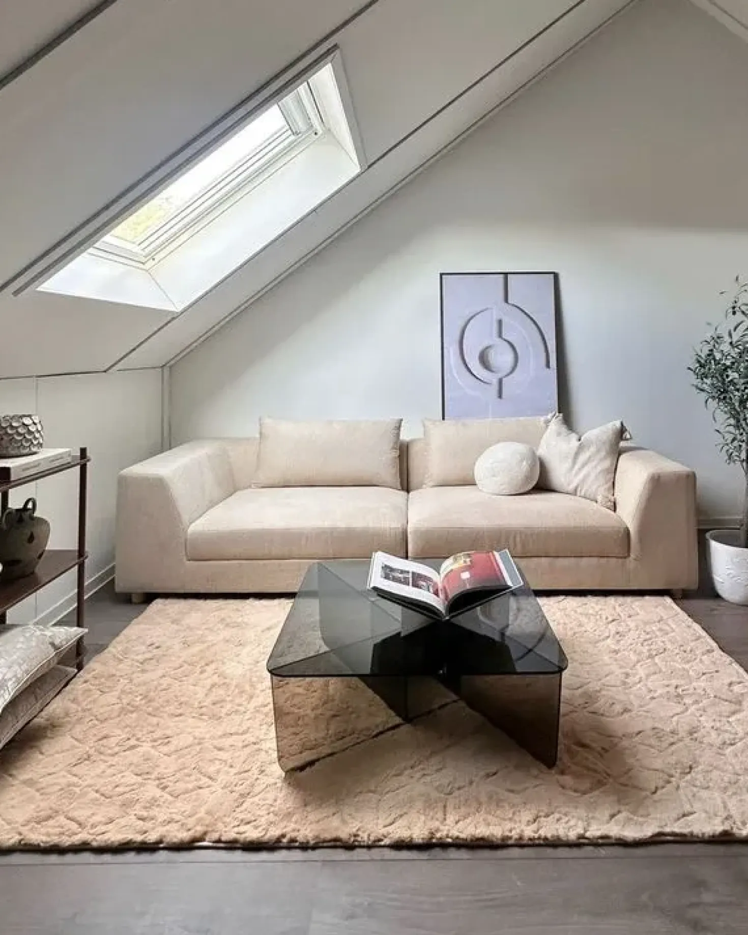 Divano 3 posti LERMON Tessuto Beige