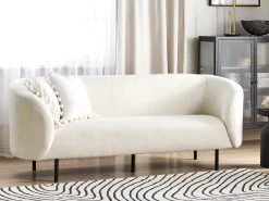 Divano 3 posti LOEN Bouclé Bianco