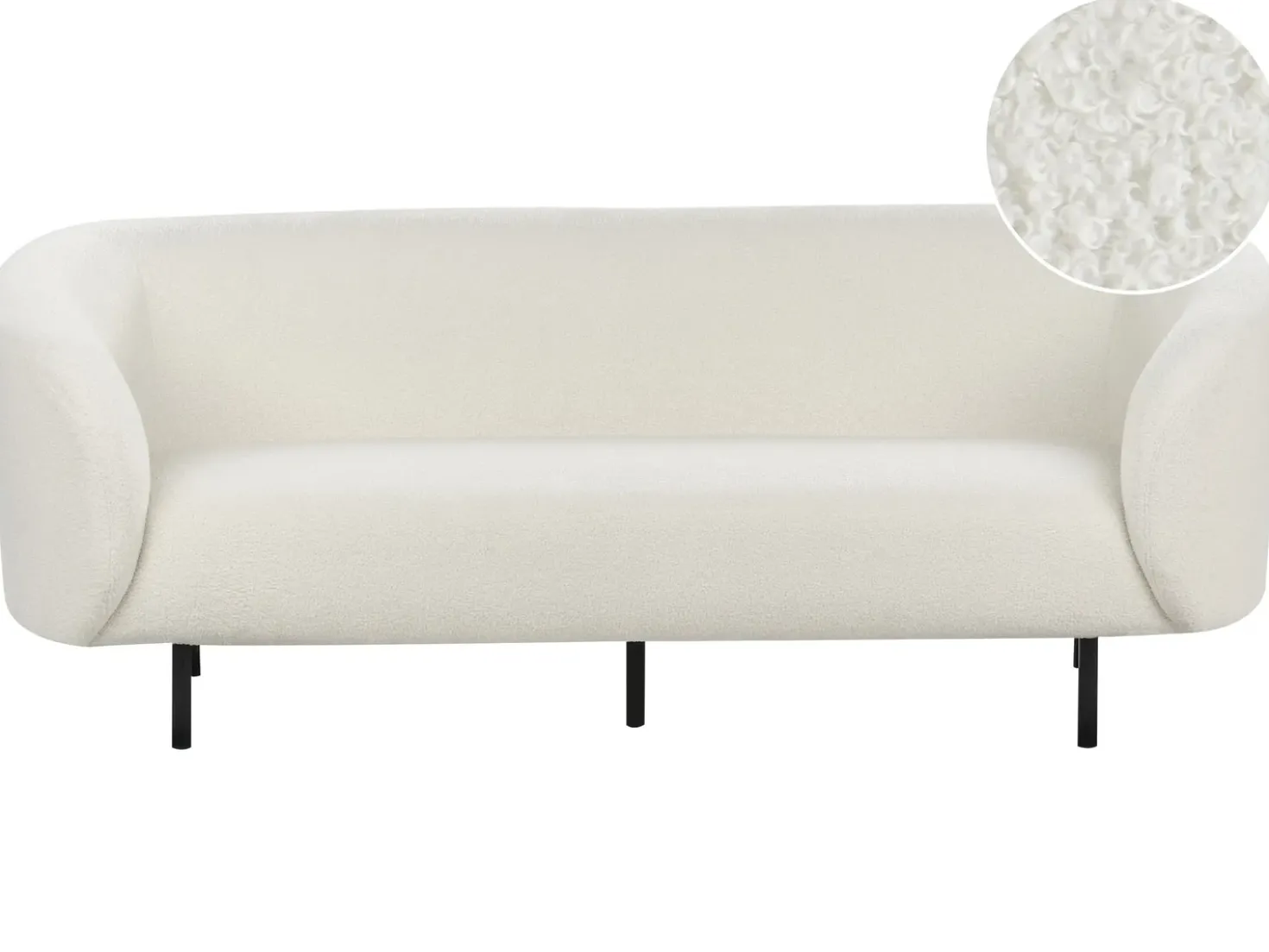 Divano 3 posti LOEN Bouclé Bianco