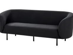 Divano 3 posti LOEN Tessuto Nero