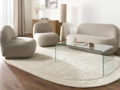 Divano 2 posti LOVBERG Tessuto Beige