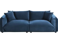 Divano 3 posti LUVOS Velluto Blu scuro