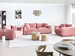 Divano 3 posti LUVOS Velluto Rosa