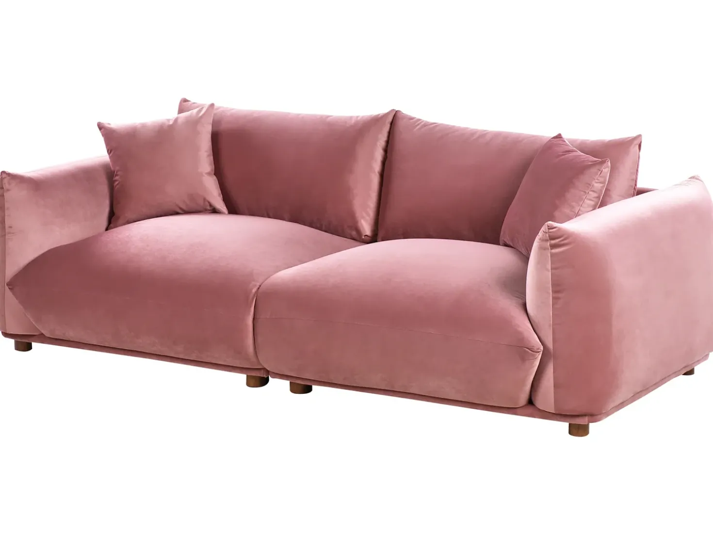 Divano 3 posti LUVOS Velluto Rosa