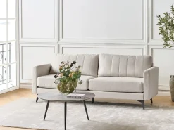 Divano 3 posti MALA Tessuto Beige chiaro