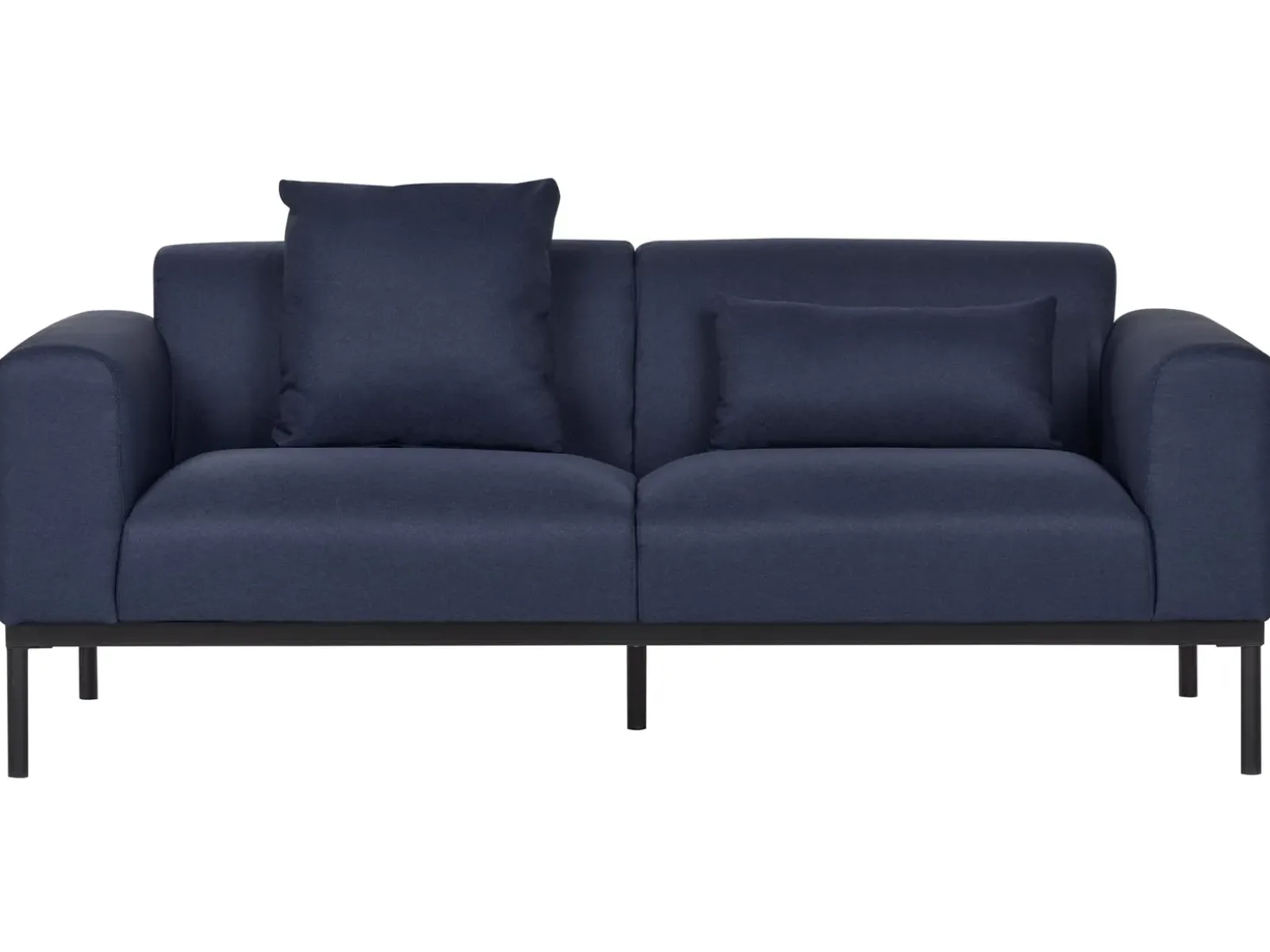 Divano 2 posti MALMOS Lino sintetico Blu scuro