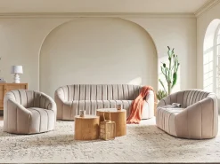 Divano 3 posti MALUNG Velluto Beige