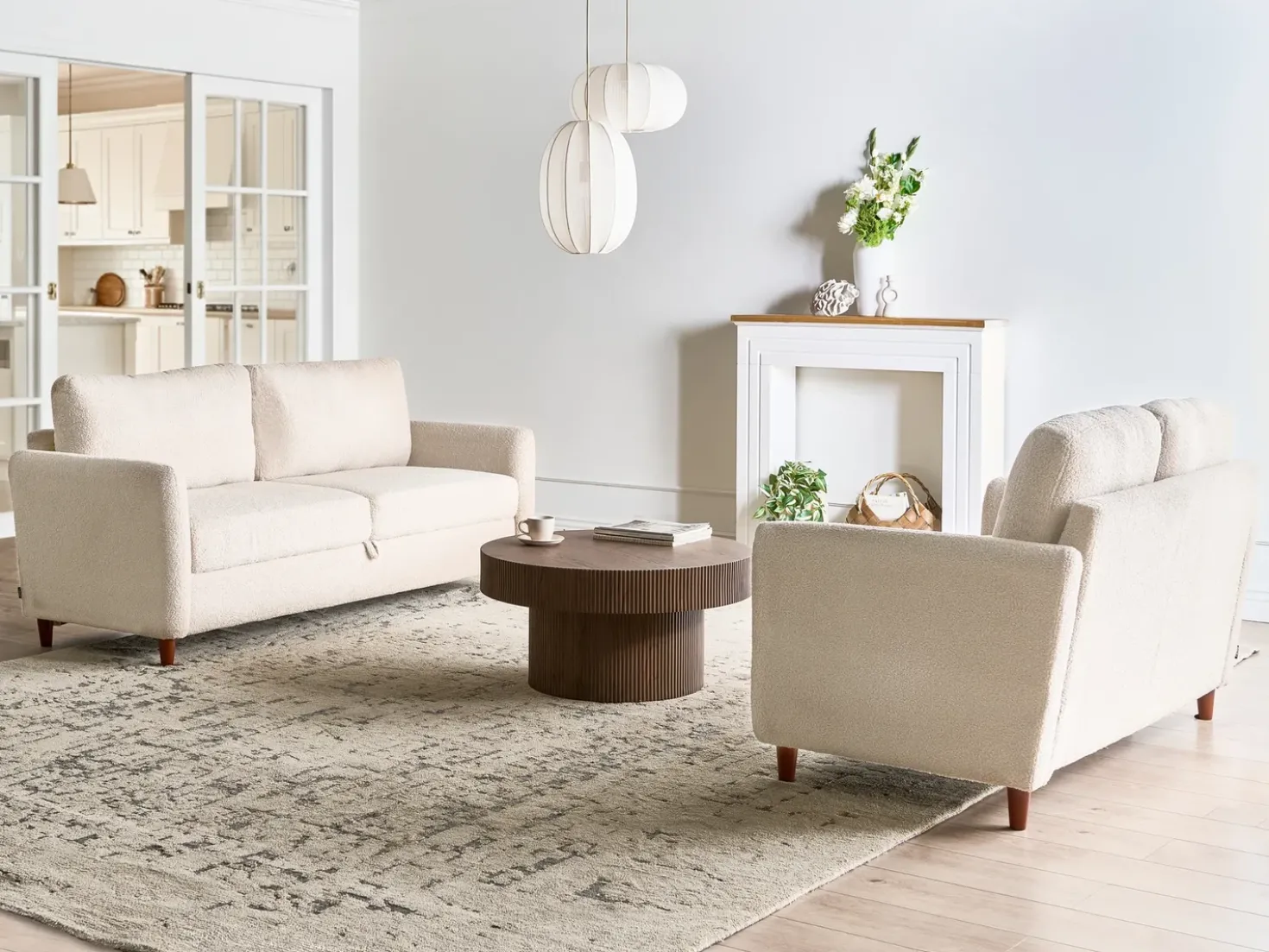 Divano 3 posti MARE Bouclé Beige
