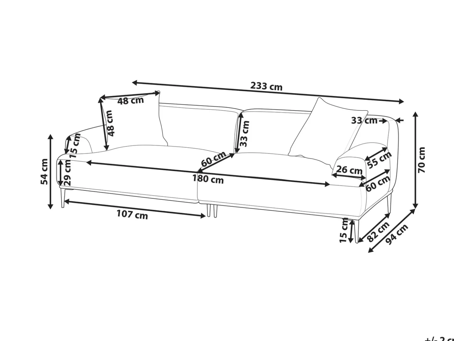 Divano 3 posti MATILA Tessuto Beige chiaro